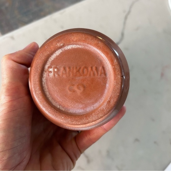 Vintage Frankoma Pottery Desert Tan Heart Handle Coffee Mug and Saucer - Picture 9 of 10